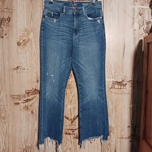 DL 1961 Vintage Bridget Boot High Rise Crop with Frayed Raw Hem Size 27